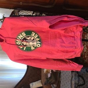 Hoodie - Spoof on Starbucks "I  love Guns & Coffee"